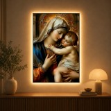 Tablou Decorativ cu iluminare LED Tandrete Divina,60 x 80 cm,24W,Lumina Neutra,Aliaj de Aluminiu si MDF
