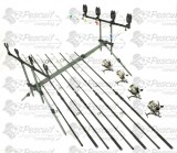 Kit 4 Lansete 3,6m Super Point cu Mulinete G6500 si Rod Pod Full Echipat