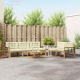 vidaXL Set de canapele de exterior cu pernă 6 pcs Alb și crem 3386069