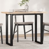 VidaXL Masă bucătărie, cadru O, 100x50x75,5 cm lemn masiv pin și Oţel