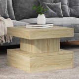 VidaXL Măsuță de cafea cu lumini LED, stejar sonoma, 50x50x40 cm