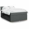 VidaXL Pat box spring cu saltea, gri &icirc;nchis, 140x190 cm, textil 3289759