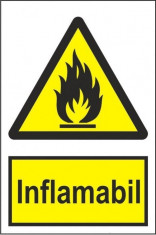 Indicator Inflamabil - Semn Protectia Muncii foto