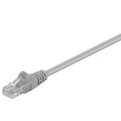 Cablu UTP 3m patchcord retea CAT5e CCA 2x RJ45 neecranat gri Goobay foto