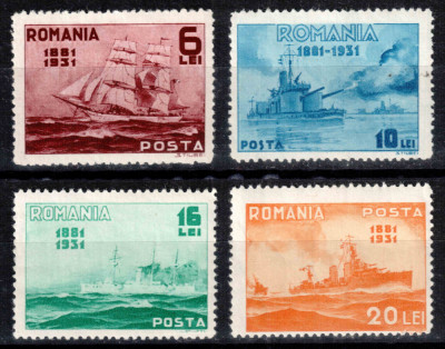 Romania 1931, LP 90, Semicentenarul Marinei Romane, seria, MNH LUX! foto
