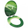 Capac WC &icirc;nchidere silențioasă, verde, MDF, model picătură apă