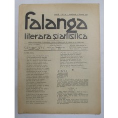 FALANGA LITERARA SI ARTISTICA , ZIAR SAPTAMANAL , ANUL I, NR. 10 , DUMINICA 14 MARTIE , 1910
