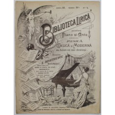 BIBLIOTECA LIRICA , CONTINE : BUDAPESTER MADL &#039; N de LINKA KAMILLO , INCEPUTUL SEC.XX , PARTITURA