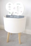 Decoratiune pentru aniversare/nunta Huckleberry Home&reg;, lemn, alb, 30 x 4 x 22,5 cm