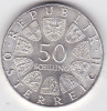 AUSTRIA 50 SCHILLING 1971, Europa, Argint