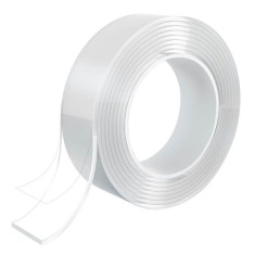 Banda dublu adeziva SIKS&reg;, reutilizabila dupa spalare, culoare transparenta, lungime 1m