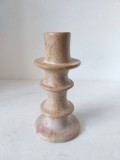 Suport de lumanare Handmade in Kenya, Soapstone, 14cm inaltime x 7cm diametru la baza