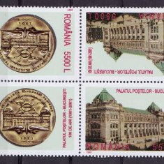 RO 2001 ,LP 1575 ,"100 ani P.Postelor " ,2serii tete-beche - sus comun , MNH