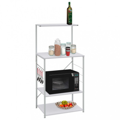 Gossi dulap cuptor microunde, alb, 60x39,6x123 cm, lemn prelucrat foto
