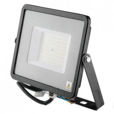 Reflector LED SMD slim 50W 120lm/W 6400K IP65 negru, cip Samsung foto