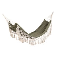 Hamac bumbac poliester alb verde Eldoris 200x100 cm