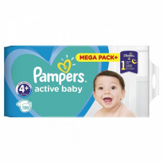 Scutece Pampers Active Baby 4+ Mega Box, 120 buc/pachet foto