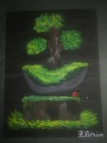 TABLOU PE PANZA CU SASIU NOU 30X40 CM PEISAJ PRET DOAR 20 LEI