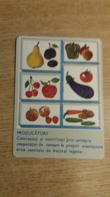 M3 C31 8 - 1977 - Calendar de buzunar - reclama legume si fructe foto