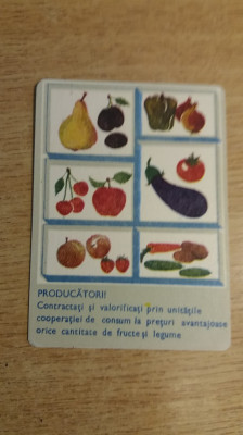 C9 8 - 1977 - Calendar de buzunar - reclama legume si fructe foto
