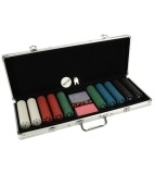 Set Poker 500 Jetoane Carti Zaruri Valiza Aluminiu