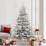 VidaXL Brad de Crăciun artificial cu ramuri articulare Alb 210 cm 3395651