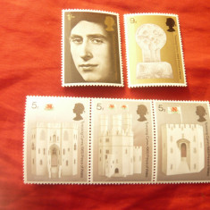 Serie Marea Britanie 1969 - Scotia si Charles Print of Wales , 5 valori