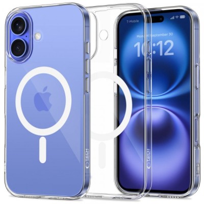 Husa MagSafe pentru Apple iPhone 16, Tech-Protect, Flexair+, Transparenta foto
