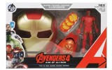 Cumpara ieftin Set Masca Avengers Copii cu Figurina si Ceas Lansator, Lumini, Spiderman, Hulk, Capitan America, Iron Man, Multicolor