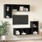 vidaXL Set comodă TV Pe perete 4 pcs Stejar negru 37 x 37 x 142.5 cm 3393127