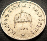 Cumpara ieftin Moneda istorica 10 FILLER - AUSTRO-UNGARIA / UNGARIA, anul 1909 * cod 4018, Europa