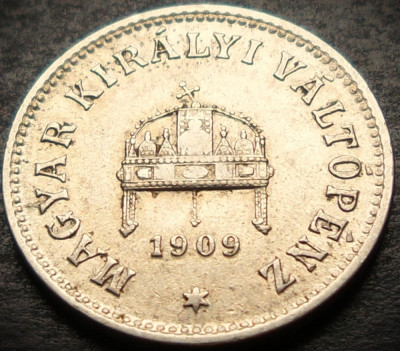 Moneda istorica 10 FILLER - AUSTRO-UNGARIA / UNGARIA, anul 1909 * cod 4018 foto