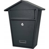 Cutie postala metalica 38x32x11 cm, tabla zincata, cu clapeta si yala cu 2 chei, gri Household NewTrend