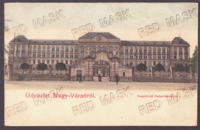 4877 - ORADEA, Military School, Litho, Romania - old postcard - unused