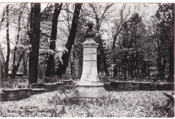 AMS - ILUSTRATA 1959, BOTOSANI, BUSTUL LUI MIHAI EMINESCU, ANUL 1959