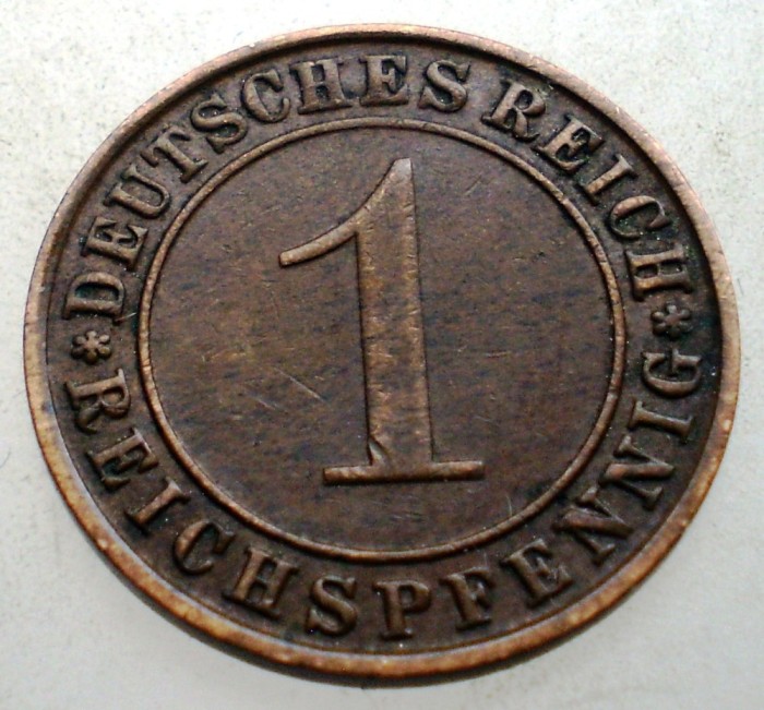 B.141 GERMANIA WEIMAR 1 REICHSPFENNIG 1931 D
