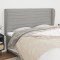vidaXL Tăblie de pat cu aripioare gri deschis 183x23x118/128 cm textil 3118110