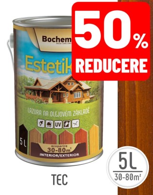 Lazura lemn Bochemit Estetik Clasic 5L, tec, protectie UV foto
