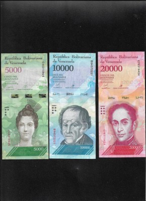 Set Venezuela 5000 + 10000 + 20000 bolivares bolivari 2017 foto