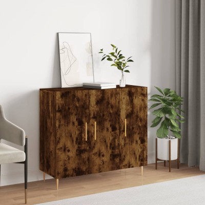 vidaXL Dulap, stejar fumuriu, 90x34x80 cm, lemn compozit 828097 foto