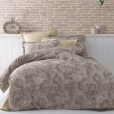 Cumpara ieftin Lenjerie de pat matrimonial cu husa elastic pat si fata perna patrata, Heaven, bumbac ranforce, gramaj tesatura 120 g/mp, multicolor