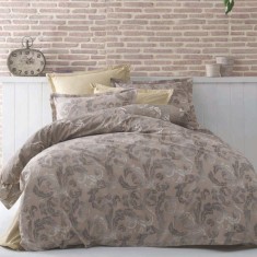 Lenjerie de pat pentru o persoana cu husa de perna dreptunghiulara, Heaven, bumbac ranforce, gramaj tesatura 120 g/mp, multicolor
