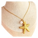Cumpara ieftin Colier placat cu aur Starfish Pearl