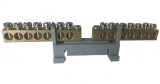 Clema dubla bloc terminal 2x7 gauri cu prindere pe sina DIN 35mm max 16mm &sup2;, Omu System