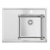 Chiuvetă bucătărie Alveus One 40 Dreapta, inox periat, 1 cuvă cu picurător, 67,6 x 52 cm, ad&acirc;ncime 19 cm, sifon inclus