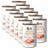 Cumpara ieftin Conservă Brit Mono Protein Turkey &amp;amp; Sweet Potato, 12 x 400 g