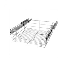 Sertar pentru dulap de bucatarie, Telescopic, Argintiu, 50 cm