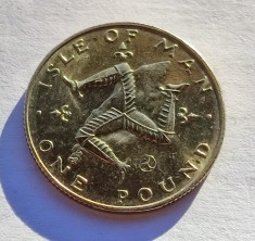 430. Moneda Insula Man 1 pound 1979 (Triskele Over Map)