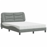 Cumpara ieftin Pat cu saltea, Hvar, gri deschis, 120x200 cm, textil