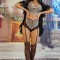 R949RR-151 Set 4 piese lenjerie sexi din bustiera, chilot cu jartiere, ciorapi si halat